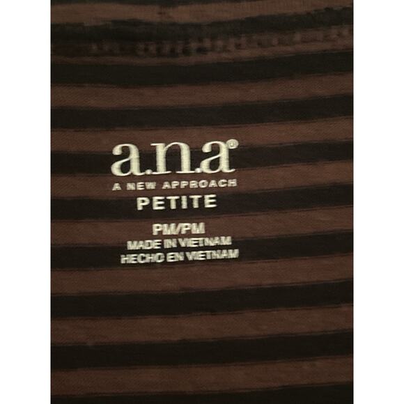 Vintage 1990s ANA Petite Brown/Black Stripe Layered Look Top Shirt Size PM - Picture 2 of 6